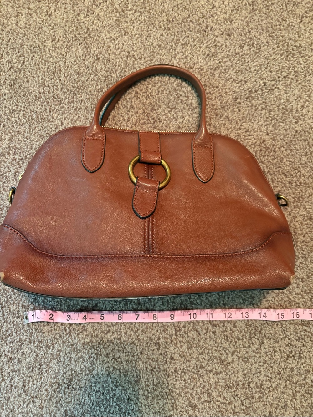 Frye Domed Melissa Satchel Bag with Gold Ring Accent - Picture 2 of 8